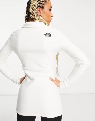 The North Face - Glacier - Fleece-Kleid in Creme mit kurzem Reißverschluss und Logo am Ausschnitt, exklusive bei ASOS-We...