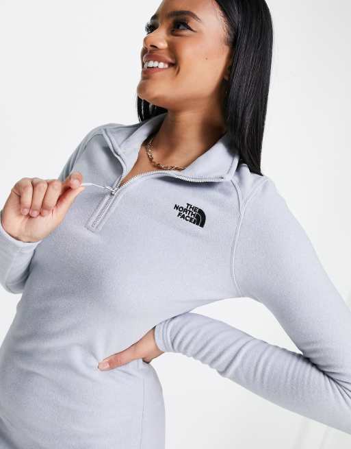The North Face – Glacier – Fleece-Kleid in Grau mit kurzem Reißverschluss, 3 von 4