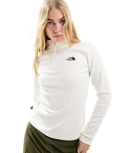The North Face - Glacier - Fleece met 1/4 rits en logo in gebroken wit, 2 van 4