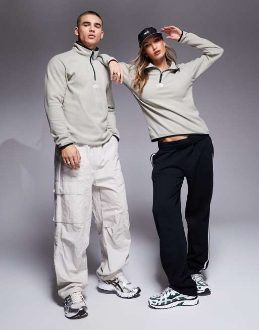 The North Face - Glacier - Fleece met 1/4 rits en logo in het midden in grijs