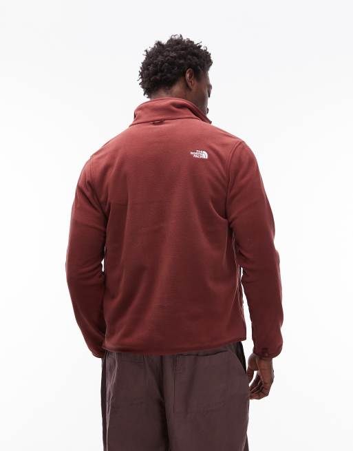 The North Face - Glacier - Fleece met rits en logo in bordeauxrood, 3 van 5