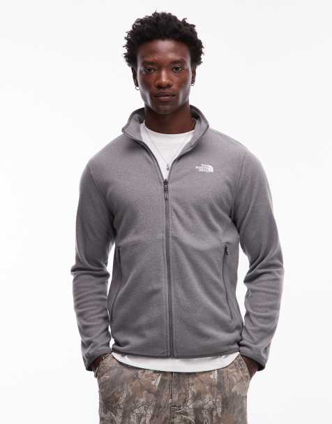 The North Face - Glacier - Fleece met rits en logo in gemêleerd grijs - view 1