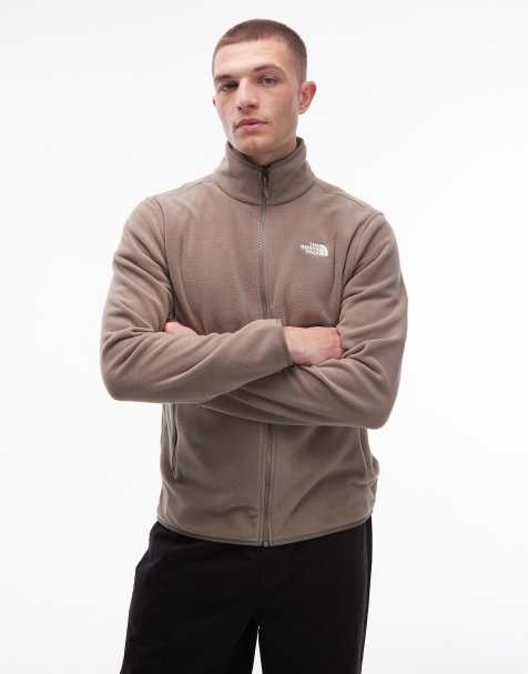 The North Face - Glacier - Fleece met rits en logo in lichtbruin - view 1