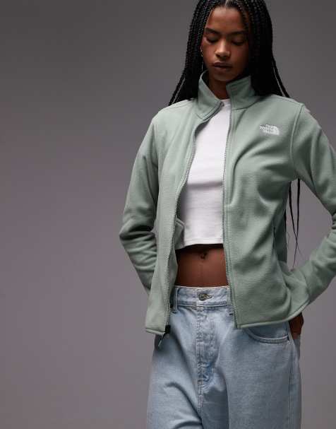 The North Face - Glacier - Fleece met rits in lichtgroen - view 1