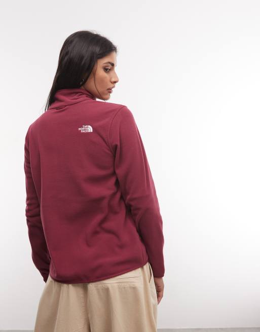 The North Face Glacier Fleece mit durchgehendem Reißverschluss in Burgunderrot, 4 von 4