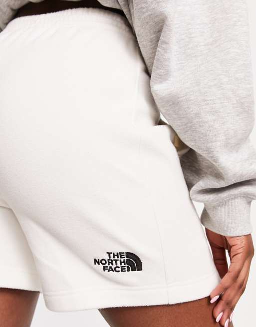 The North Face Glacier Fleece Shorts In Off White Exclusive At Asos