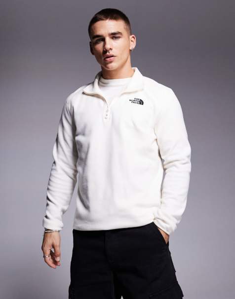 The North Face – Glacier – Fleece-Sweatshirt in gebrochenem Weiß mit kurzem Reißverschluss und Logo - view 1
