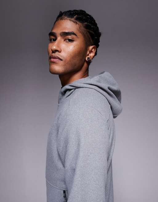 The North Face – Glacier – Fleece-Sweatshirt in meliertem TNF-Mittelgrau mit Kapuze, 3 von 5
