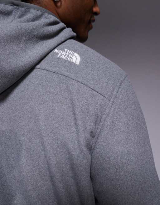The North Face – Glacier – Fleece-Sweatshirt in meliertem TNF-Mittelgrau mit Kapuze, 4 von 5