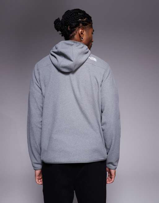 The North Face – Glacier – Fleece-Sweatshirt in meliertem TNF-Mittelgrau mit Kapuze, 5 von 5