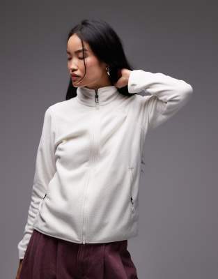 The North Face - Glacier - Fleece-Sweatshirt in Wollweiß mit durchgehendem Reißverschluss