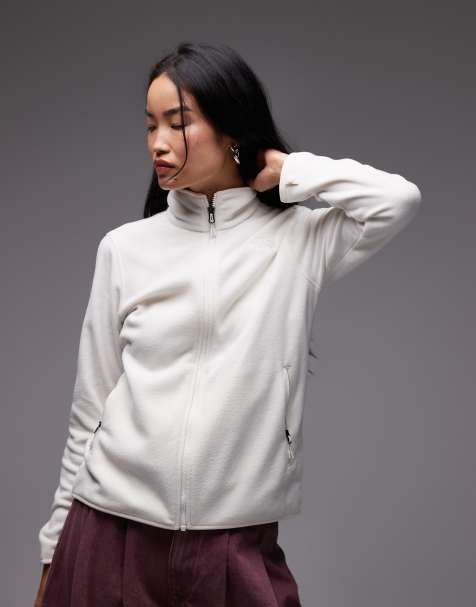 The North Face – Glacier – Fleece-Sweatshirt in Wollweiß mit durchgehendem Reißverschluss - view 1