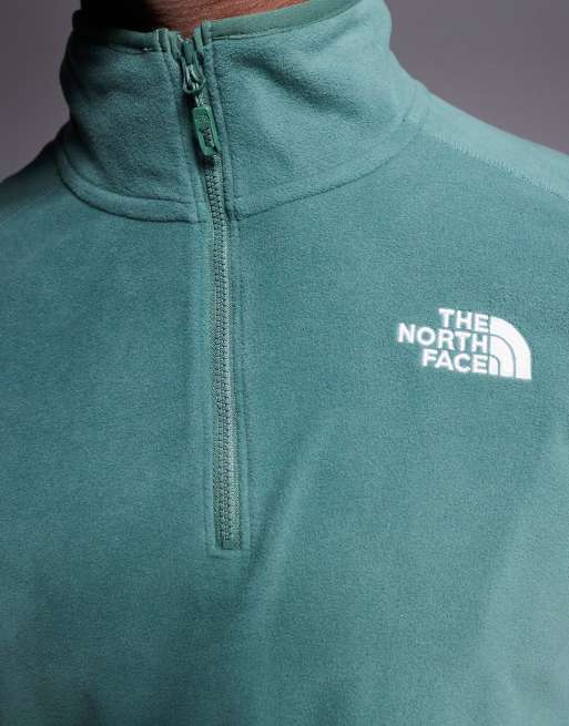 The North Face – Glacier – Fleece-Sweatshirt mit kurzem Reißverschluss in Grün, 3 von 4
