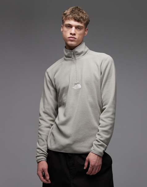 The North Face - Glacier - Fleece vest met kwartrits en geborduurd logo in lichtgrijs - view 1