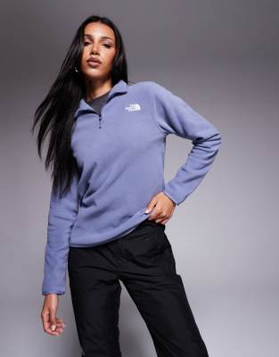 The North Face - Glacier - Fleecepullover in der Farbe Twilight Galaxy mit kurzem Reißverschluss-Blau