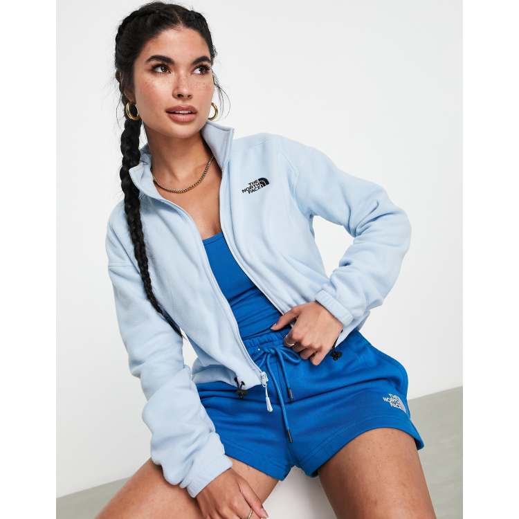 The North Face Glacier full zip cropped fleece in light blue Exclusive at ASOS ASOS