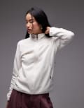 [The North Face] The North Face Glacier full-zip fleece jumper in off white XS White dune