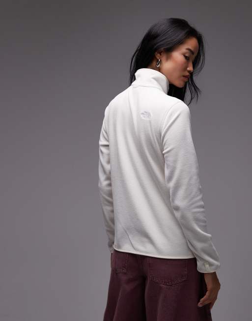 The North Face Glacier full-zip fleece jumper in off white, 4 of 4