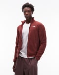 [The North Face] The North Face Glacier full zip logo fleece in burgundy-Red L Sumac