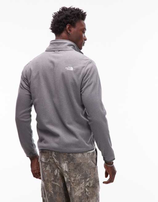 The North Face Glacier full-zip logo fleece jumper in mid grey heather, 3 of 5