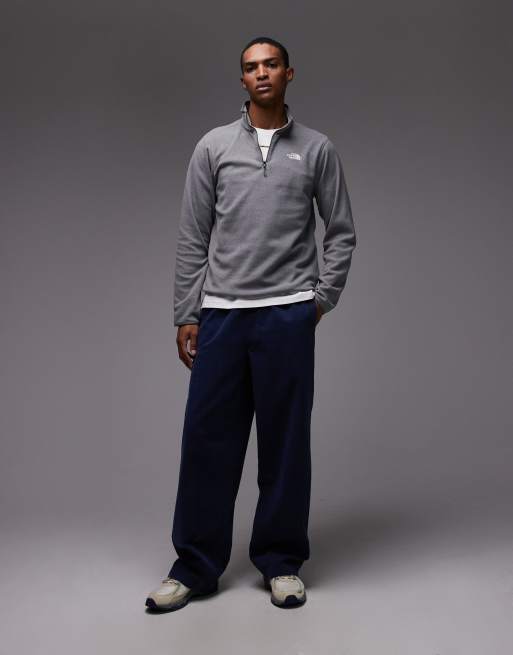 The North Face - Glacier - Gråmeleret fleece med 1/4 lynlås og logo, 2 af 5