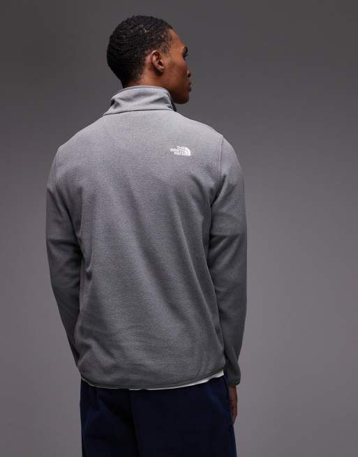 The North Face - Glacier - Gråmeleret fleece med 1/4 lynlås og logo, 3 af 5