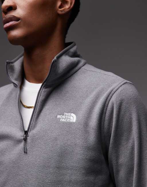 The North Face - Glacier - Gråmeleret fleece med 1/4 lynlås og logo, 5 af 5