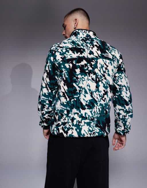 The North Face – Glacier – Grön fleece med 1/4-lång dragkedja och mönster, 4 av 4