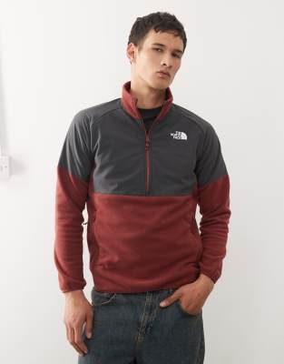 The North Face The North Face Glacier Heavyweight 1/2 zip fleece in burgundy-Red