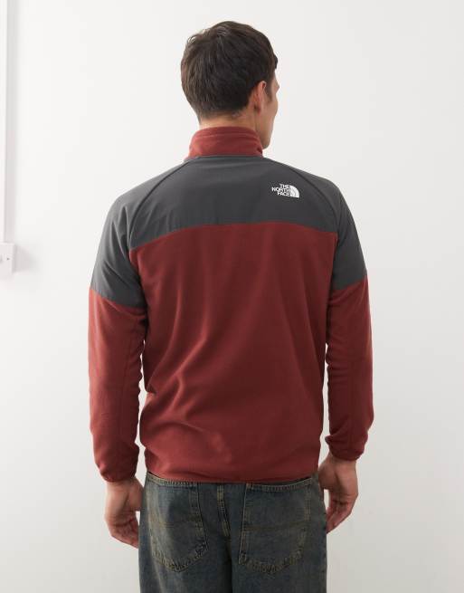 The North Face Glacier Heavyweight 1/2 zip fleece in burgundy, 3 of 5