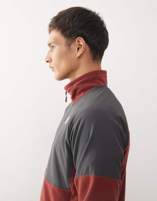 The North Face Glacier Heavyweight 1/2 zip fleece in burgundy, 4 of 5