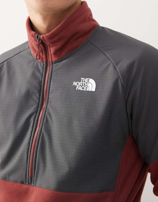 The North Face Glacier Heavyweight 1/2 zip fleece in burgundy, 5 of 5