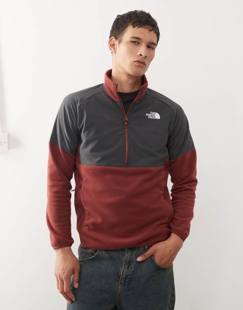 The North Face Glacier Heavyweight 1/2 zip fleece jumper in burgundy - view 1