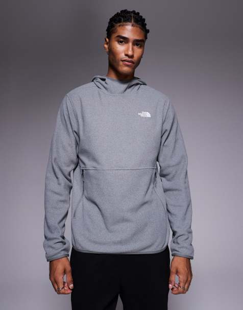 The North Face Glacier hooded pullover fleece in tnf mid grey heather - view 1