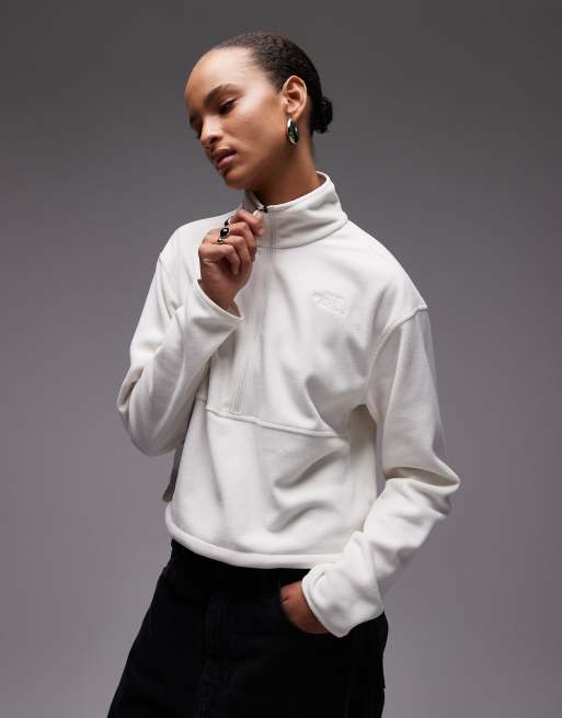 The North Face – Glacier – Kurzer Fleece-Pullover in Wollweiß mit kurzem Reißverschluss, 2 von 4