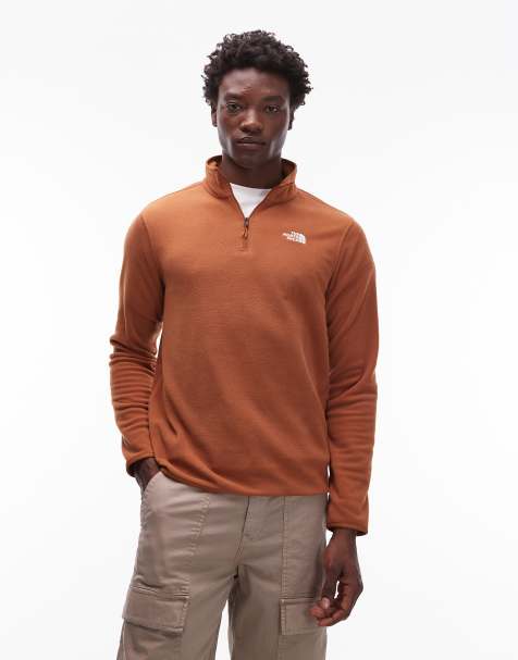 The North Face - Glacier - Mørk orange fleece med 1/4 lynlås og logo - view 1