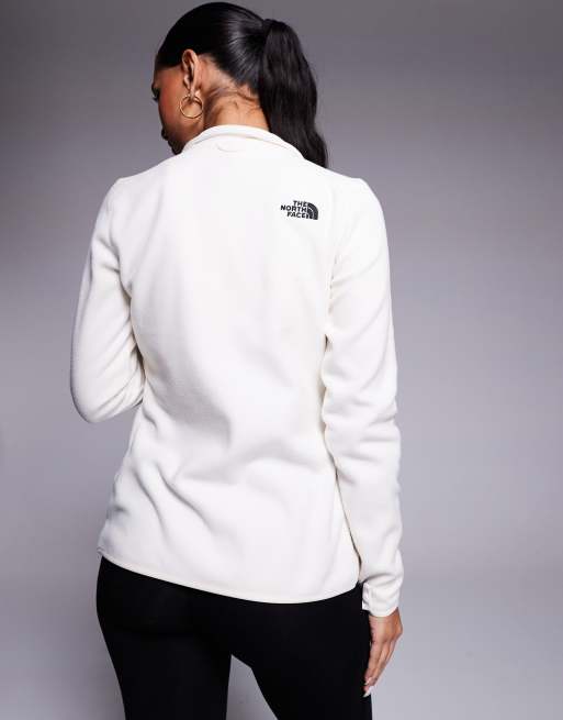 The North Face – Glacier – Naturvit fleecetröja med dragkedja och logga, 4 av 4