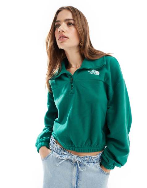 The North Face - Glacier - Oversized fleece met 1/2 rits in groen - view 1