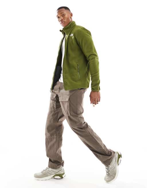 The North Face - Glacier - Pile verde oliva con zip e logo, 4 di 4