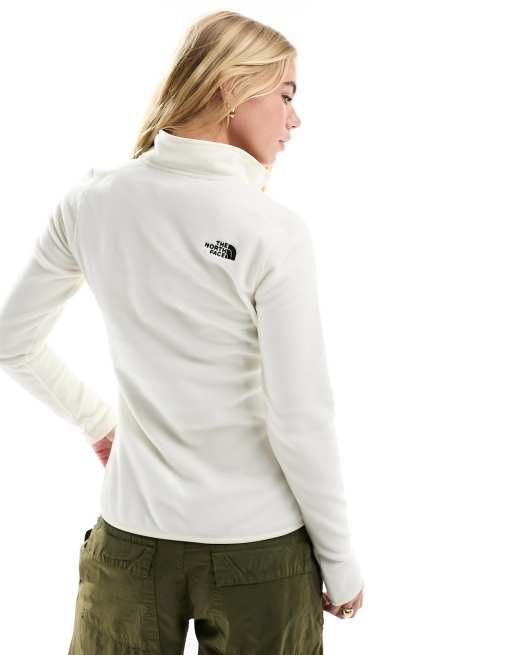 The North Face - Glacier - Polaire à logo et col zippé - Blanc cassé, 3 de 4