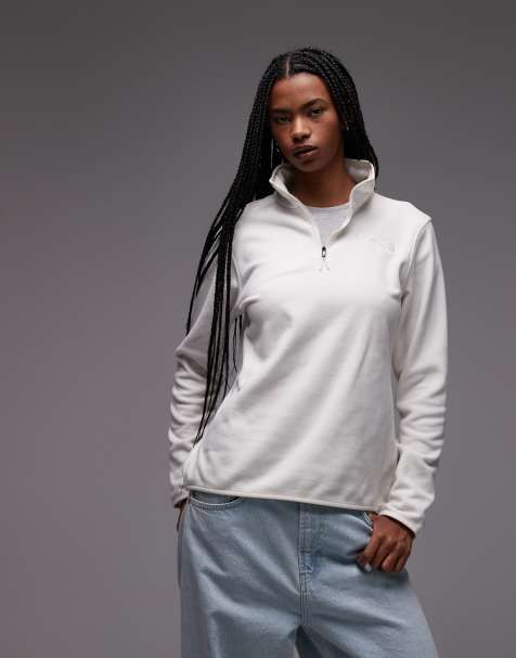 The North Face Glacier – Polarowa bluza w kolorze złamanej bieli z suwakiem pod szyją - view 1