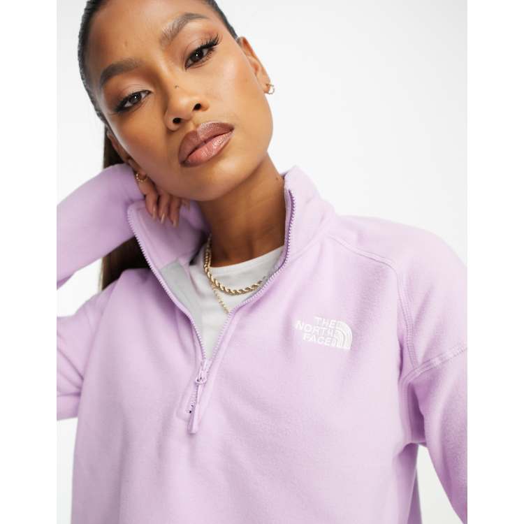 The North Face Glacier quarter zip cropped fleece in lilac