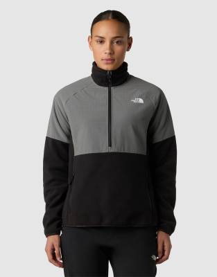The North Face - Glacier - Schweres Fleece-Oberteil in TNF-Schwarz/Smoked Pearl mit halblangem Reißverschluss