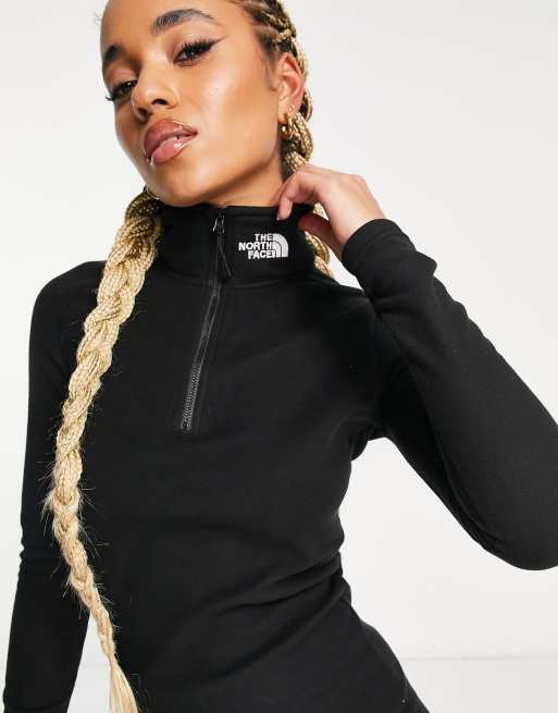The North Face - Glacier - Sort fleece-kjole med 1/4 lynlås og logo på kraven - Kun hos ASOS