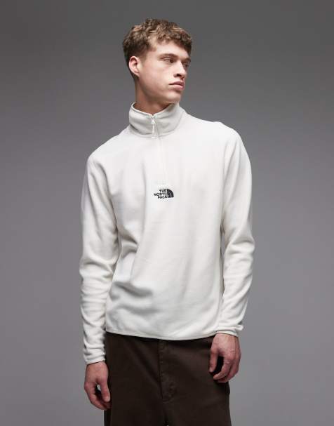 The North Face - Glacier - Sweat à col zippé et logo brodé - Blanc cassé - view 1