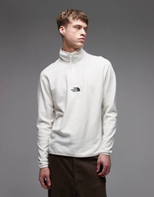 Glacier - Sweatshirt in Wollweiß mit Logostickerei und kurzem Reißverschluss Weiß 2XL