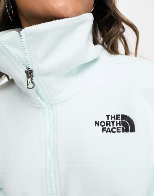 The North Face Cropped 1/4 Zip Sherpa Fleece In Blue Exclusive At ASOS