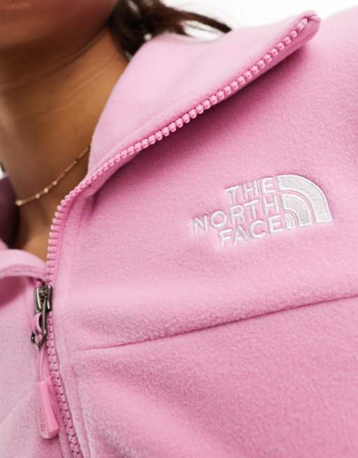 The North Face Glacier wide neck boxy 1/4 zip fleece in pink