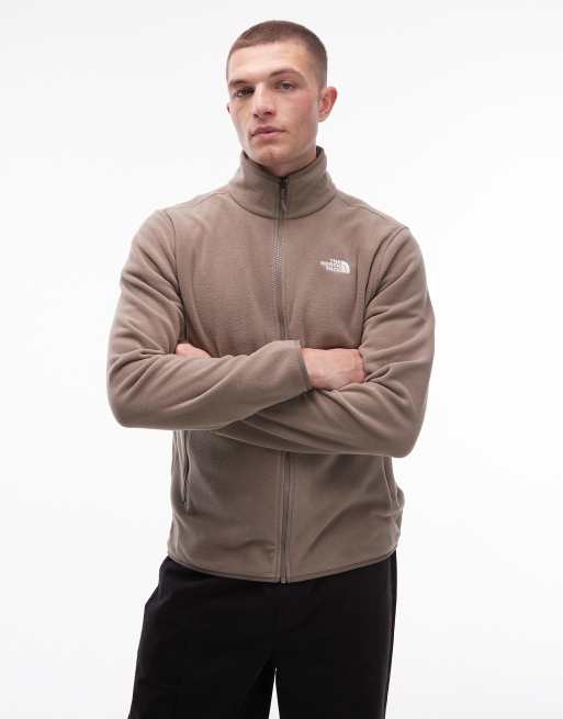 The North Face – Glacier – Zapinana na zamek jasnobrązowa bluza polarowa z logo