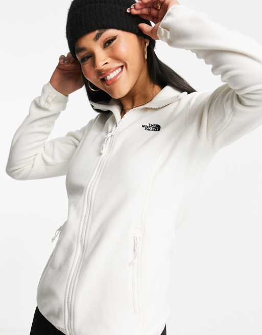 The North Face – Glacier – Zapinana na zamek polarowa bluza w kolorze kremowym